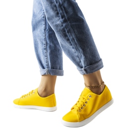 Baskets en textile jaune Sutri