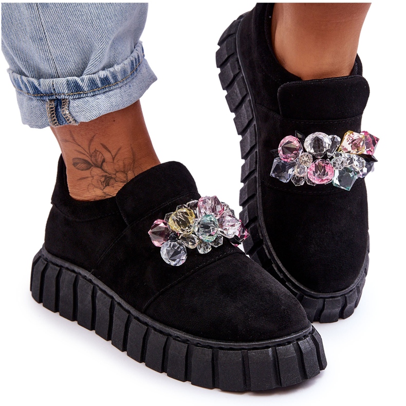 PS1 Chaussures de sport à enfiler à la mode avec décoration de désir noir le noir