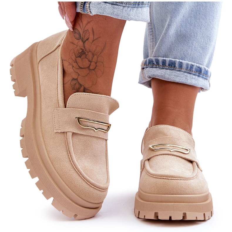 PS1 Mocassins à enfiler en daim pour femmes Beige Pure Love PS1 Mocassins à enfiler en daim pour femmes Beige Pure Love