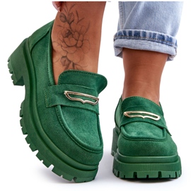 PS1 Mocassins à enfiler en daim pour femmes Vert Pure Love