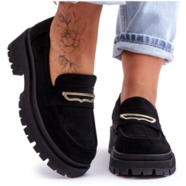 PS1 Mocassins à enfiler en daim pour femmes Noir Pure Love