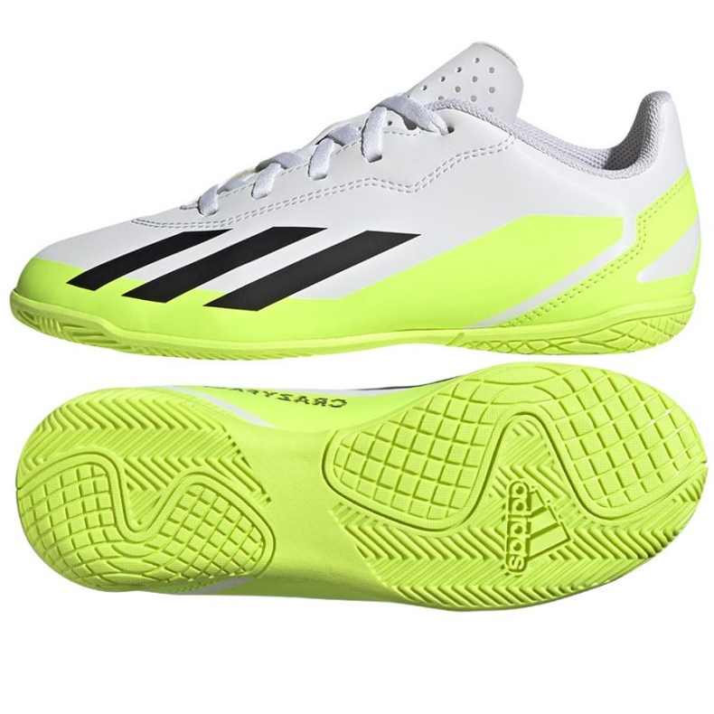 Adidas X Crazyfast.4 In Jr IE4065 chaussures de football blanche blanche