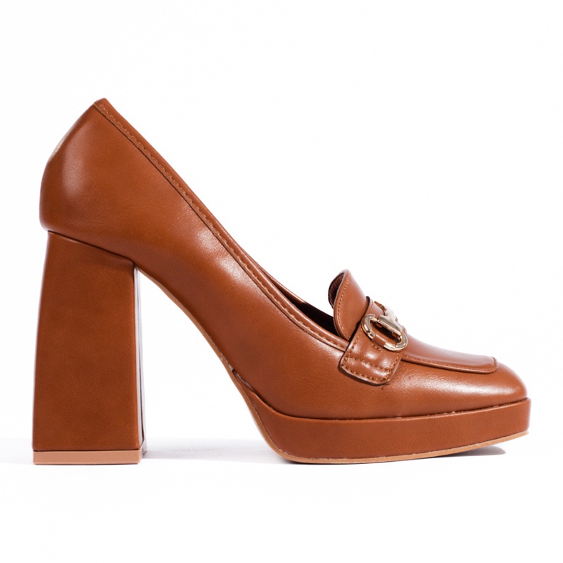 Escarpins à talons blocs marron de Shelovet brun Escarpins à talons blocs marron de Shelovet brun