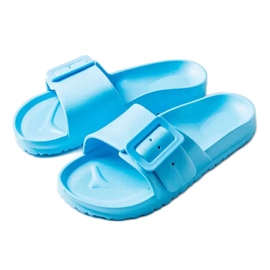 Claquettes en caoutchouc bleu avec boucle Nelm