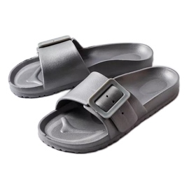 Claquettes en caoutchouc gris avec boucle Nelm