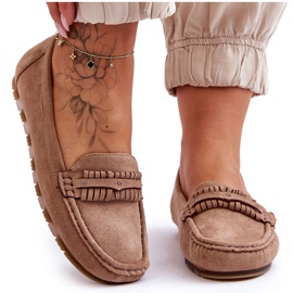 Mocassins en Daim pour Femme Beige