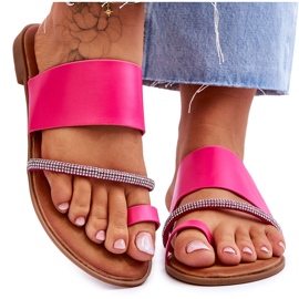Flip pour femmes -flops avec une bande de fuchsia décorative rose Flip pour femmes -flops avec une bande de fuchsia décorative rose