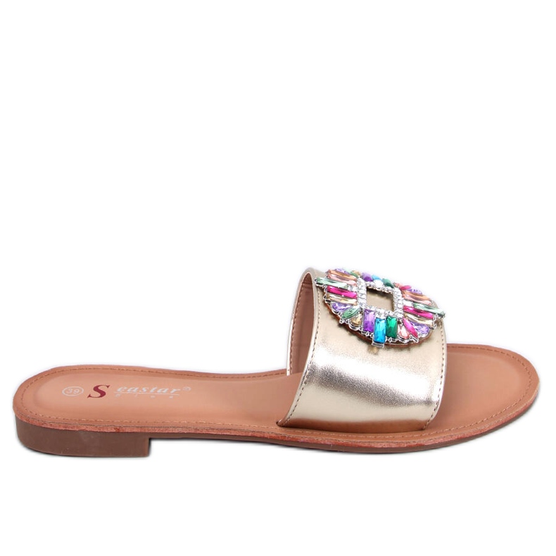 Claquettes en pierre de couleur or Lowell d'or