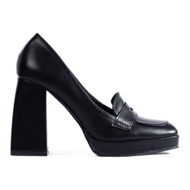Bottes noires Shelovet avec un bloc épais