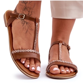 Sandales Penna Cubic Zirconia marron femme brun Sandales Penna Cubic Zirconia marron femme brun