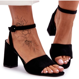 Sandales à talons hauts en daim noir Harriet