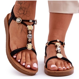 PG1 Sandales Ornées Femme Noir Kushi le noir PG1 Sandales Ornées Femme Noir Kushi le noir