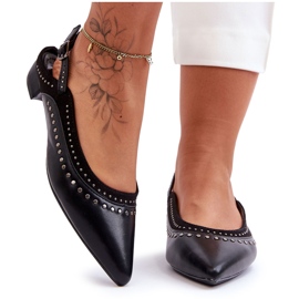 PG1 Ballerines En Cuir Avec Clous Noir Laroshe le noir