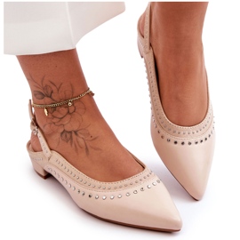 PG1 Ballerines en cuir à clous beiges Laroshe