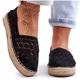 PG1 Espadrilles Ajourées Femme Noir One Lover