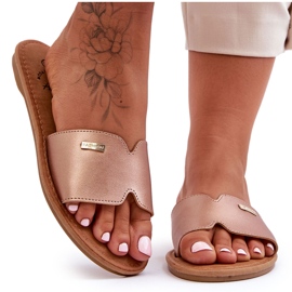 Escarpins Talons Plats Confortables Femme Or Rose Coraline d'or