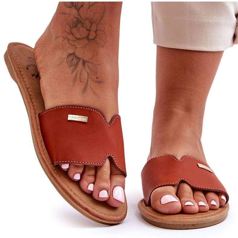 Sandales Talons Plats Confortables Femme Marron Coraline brun
