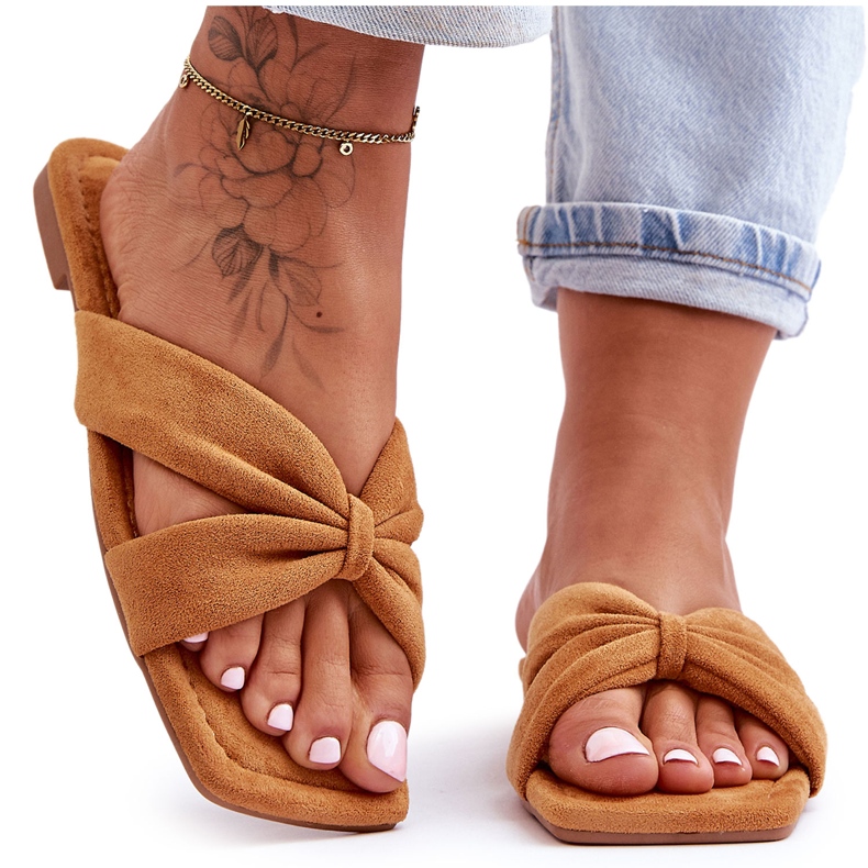 Chaussons Velours Femme Camel Vanilla Sky brun