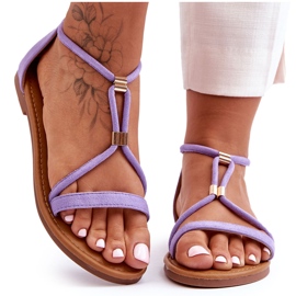 Sandales Plates Zippées Femme Violet Jullie