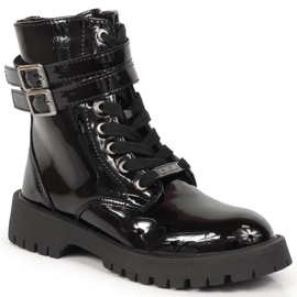 Bottes en cuir verni Big Star Jr KK374131 noir