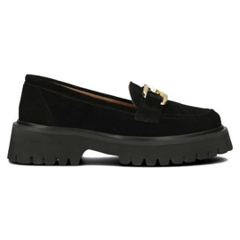 Filippo DP4916 mocassins en cuir suédé sur la plate-forme noir