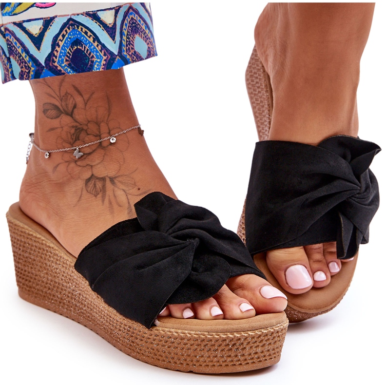 Claquettes Compensées Femme Noir Calama le noir