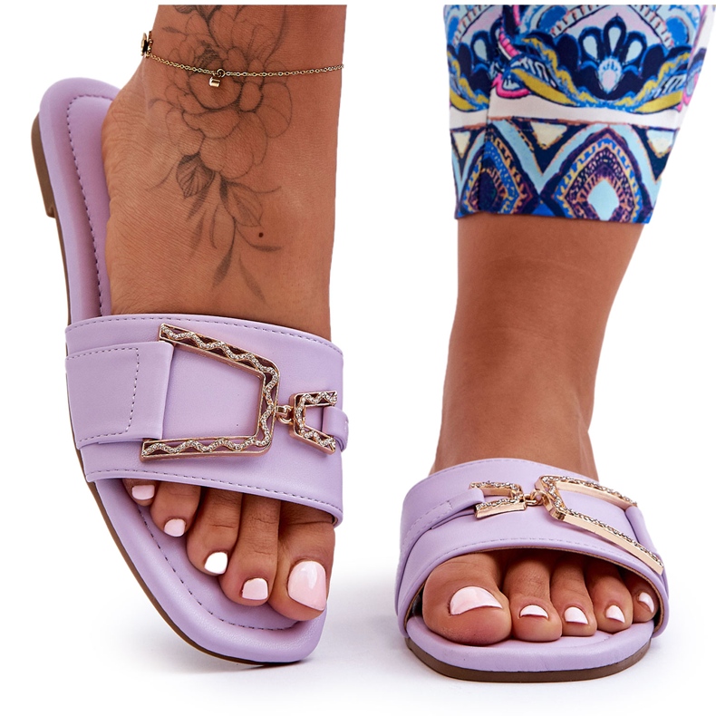 Chaussons Classiques Pour Femmes Avec Ornements Violet Impressionnant