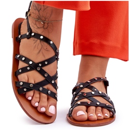 Sandales pour femmes avec ornements Noir Alemona le noir