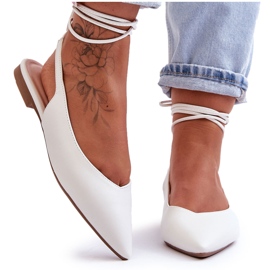 PG1 Ballerines à Lacets pour Femme Blanc Lilly Ann