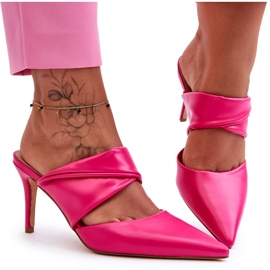 Tongs Cuir Fuchsia Aveline rose