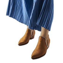 Boots marron ornées de strass Ditten brun