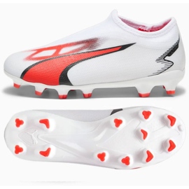 Puma Ultra Match Ll FG/AG Jr 107514-01 chaussures de football blanc blanc