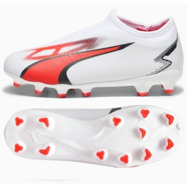 Puma Ultra Match Ll FG/AG Jr 107514-01 chaussures de football blanche blanche
