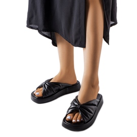 Sandales compensées basses noires Hog le noir