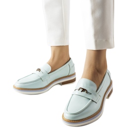 Mocassins en cuir menthe Orlanda vert