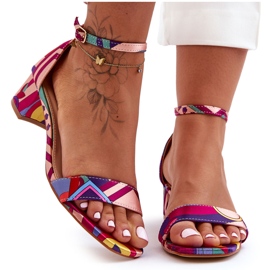 STEPHAN Sandales à talons hauts en satin à motifs Red Mix Inspire Me! multicolore