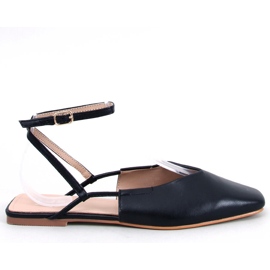 Ballerines à talon ouvert de Gianna Black le noir