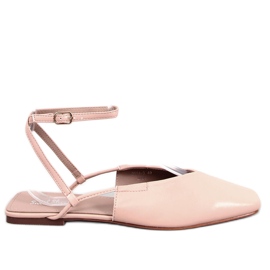 Ballerines à talon ouvert de Gianna Nude beige