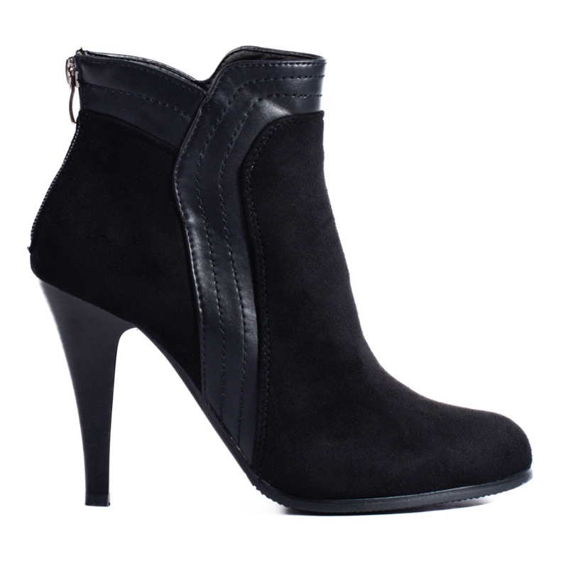 Bottes à talons hauts en daim noir de Shelovet le noir