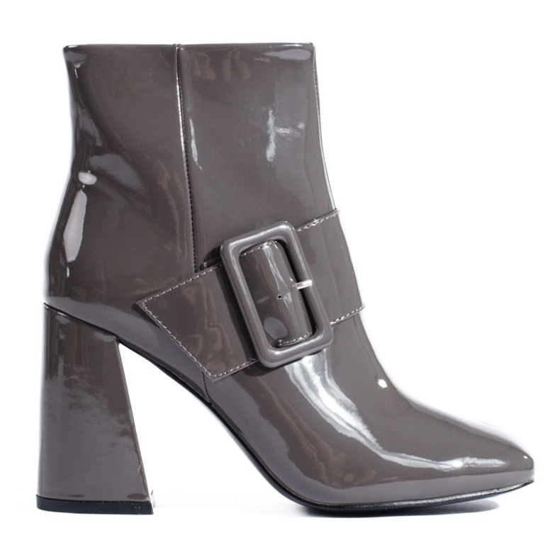 Bottines à talons gris vernis de Shelovet