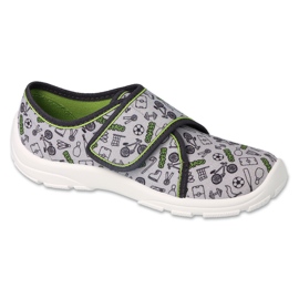 Chaussons enfants Befado 974Y532 gris à motifs