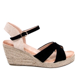 Willa Sandales compensées espadrilles noires le noir