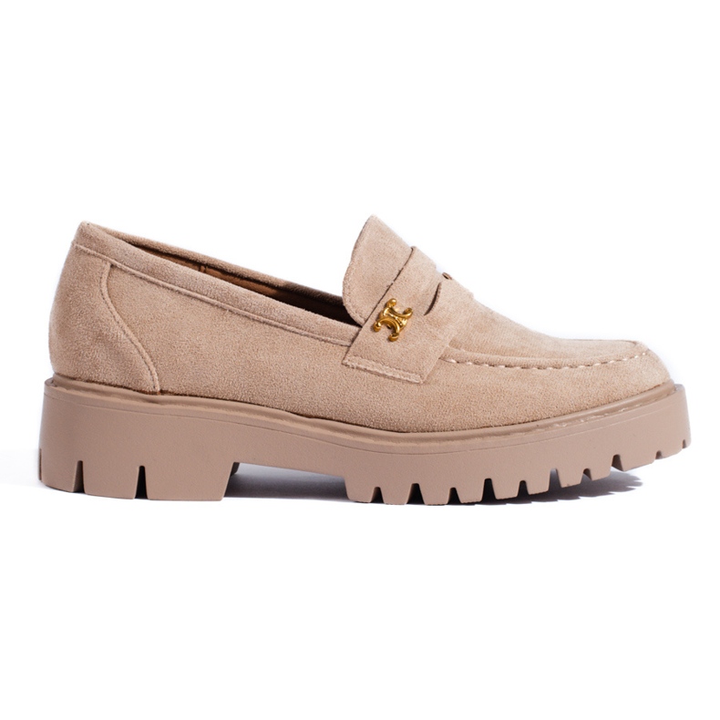 Chaussures classiques en daim beige clair pour femmes de Shelovet