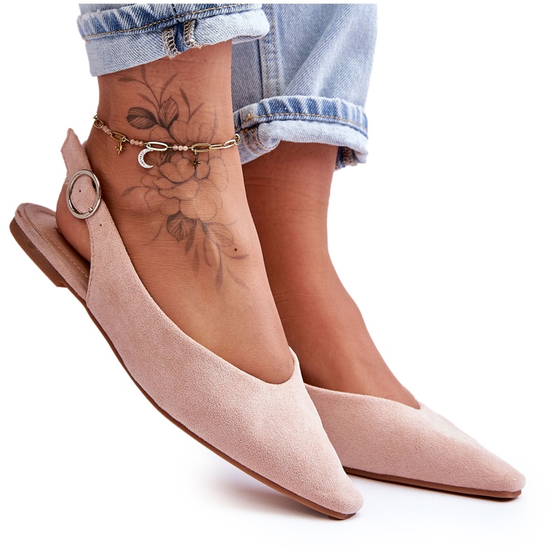 PS1 Kenra Ballerines femme en daim rose