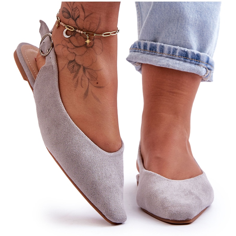 PS1 Kenra Ballerines en daim grises femme