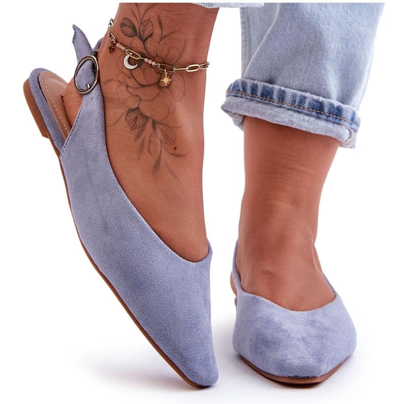 PS1 Kenra Ballerines Femme En Daim Bleu