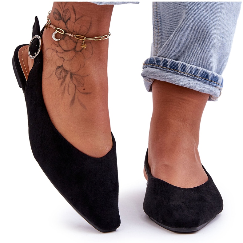 PS1 Kenra Ballerines en daim noires femme le noir