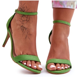 Sandales à talons hauts en daim classiques Tossa vert