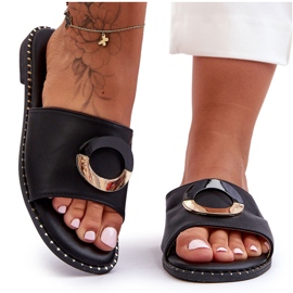 Chaussons Femme Noirs Embellis Sherry