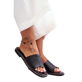 Chaussons Femme Noirs Harmony En Cuir